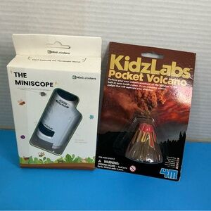 MiniLabsters The Miniscope + KidzLabs Pocket Volcano Set - White & Brown/Red